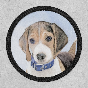 Beagle Painting - Cute Original Dog Art Patch
