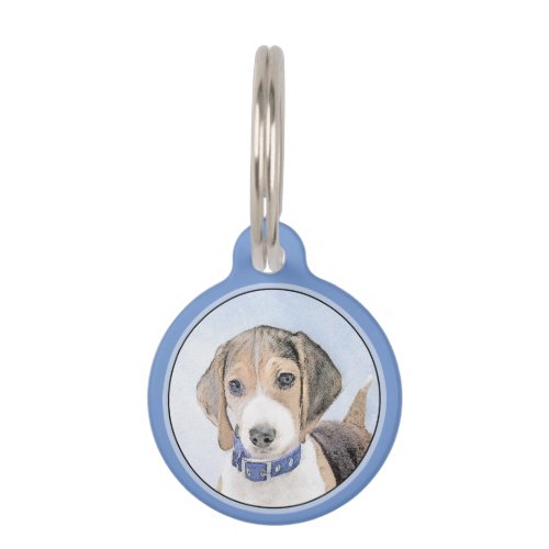 Beagle Painting _ Cute Original Dog Art Pet ID Tag