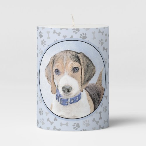Beagle Painting _ Cute Original Dog Art Pillar Candle