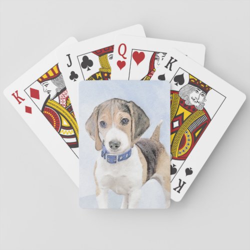 Beagle Painting _ Cute Original Dog Art Playing Cards
