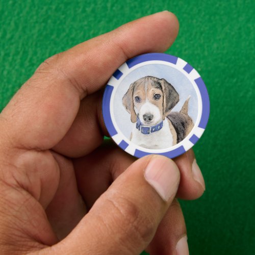 Beagle Painting _ Cute Original Dog Art Poker Chips