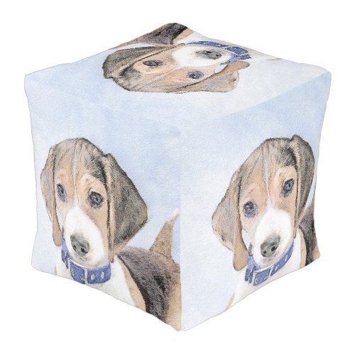 Beagle Painting _ Cute Original Dog Art Pouf