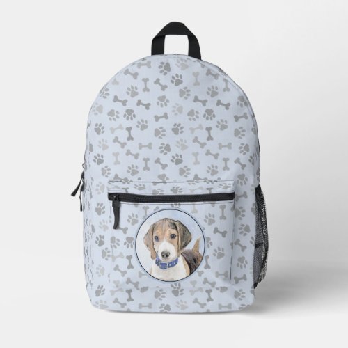 Beagle Painting _ Cute Original Dog Art Printed Backpack