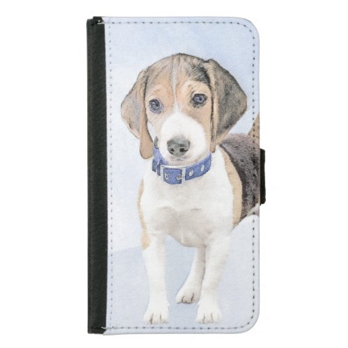 Beagle Painting _ Cute Original Dog Art Samsung Galaxy S5 Wallet Case