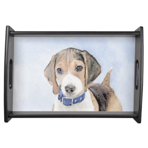 Beagle Painting _ Cute Original Dog Art Serving Tray