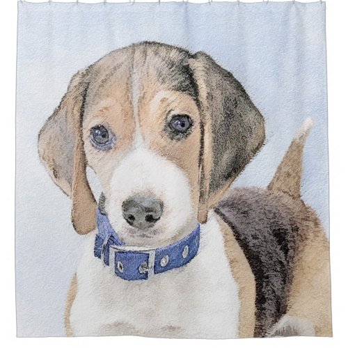 Beagle Painting _ Cute Original Dog Art Shower Curtain