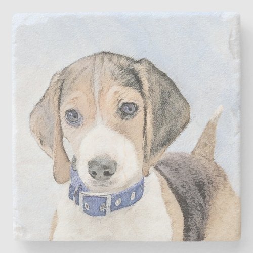 Beagle Painting _ Cute Original Dog Art Stone Coaster