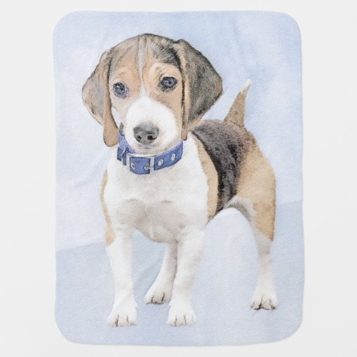 Beagle Painting _ Cute Original Dog Art Stroller Blanket