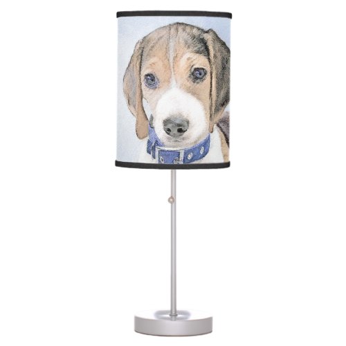 Beagle Painting _ Cute Original Dog Art Table Lamp