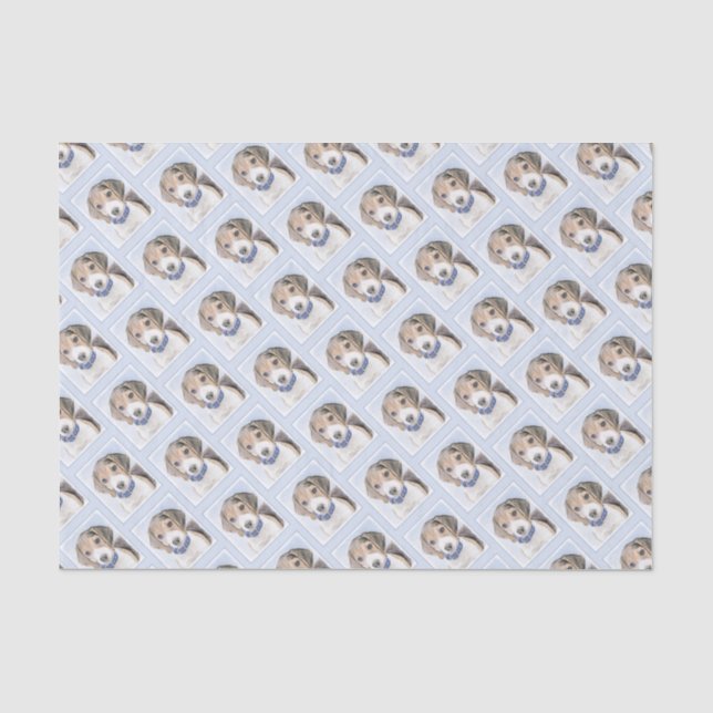 Beagle Painting - Cute Original Dog Art Tissue Paper (Front)