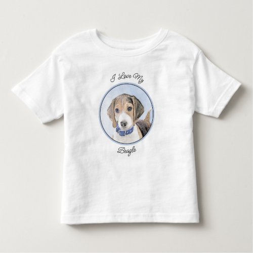 Beagle Painting _ Cute Original Dog Art Toddler T_shirt