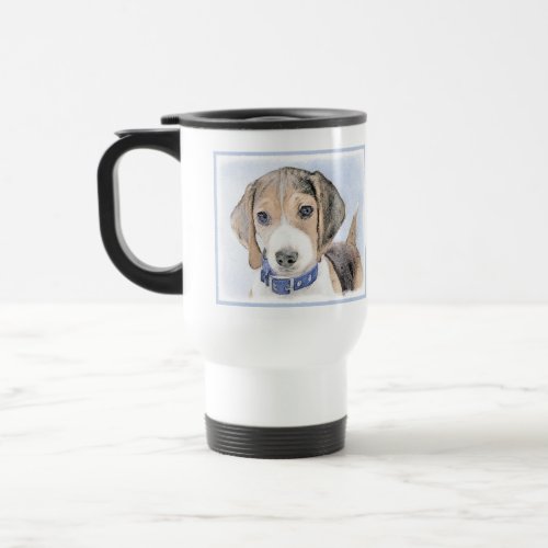 Beagle Painting _ Cute Original Dog Art Travel Mug
