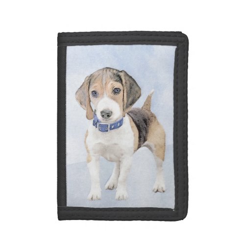 Beagle Painting _ Cute Original Dog Art Tri_fold Wallet