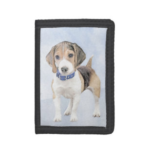 Beagle Painting - Cute Original Dog Art Trifold Wallet