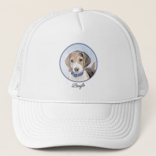 Beagle Painting _ Cute Original Dog Art Trucker Hat
