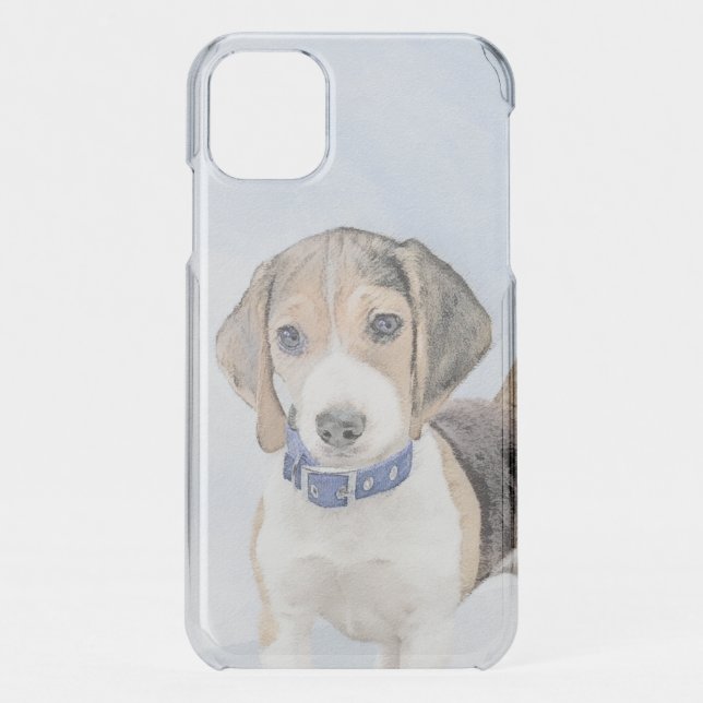 Beagle Painting - Cute Original Dog Art Uncommon iPhone Case (Back)