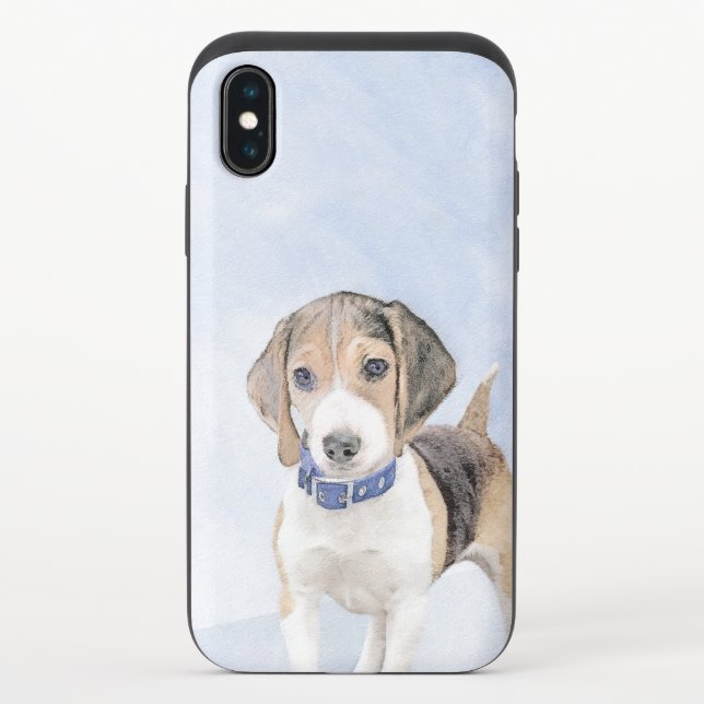 Beagle Painting - Cute Original Dog Art Uncommon iPhone Case (Back)