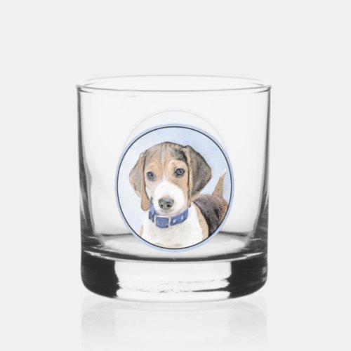 Beagle Painting _ Cute Original Dog Art Whiskey Glass