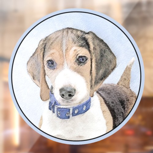Beagle Painting _ Cute Original Dog Art Window Cling
