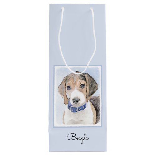 Beagle Painting _ Cute Original Dog Art Wine Gift Bag