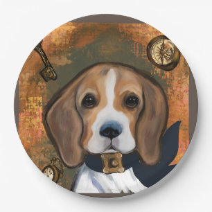 Beagle paper plates