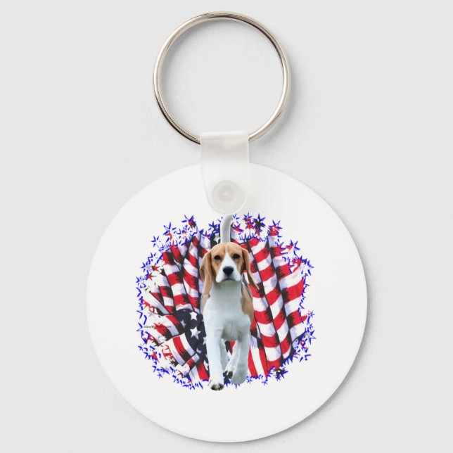 Beagle Patriot Keychain (Front)