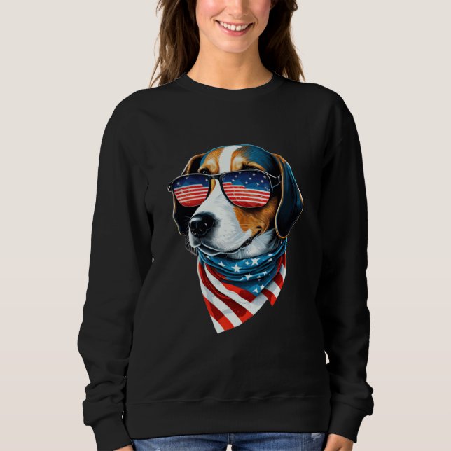 Beagle Patriotic Pup Celebrating USA Sweatshirt (Front)