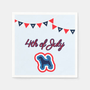 Beagle Patriotic Red White And Blue 4th Of July Napkins