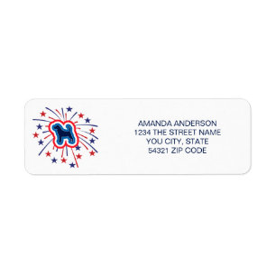 Beagle Patriotic Red White Blue Return Address Label