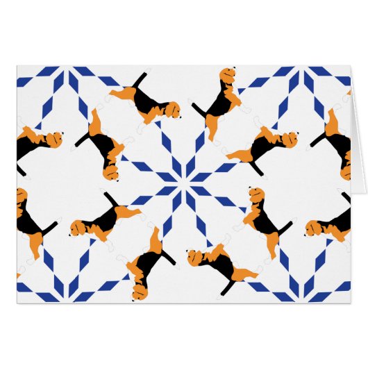 Beagle Pattern blue Cards (Front Horizontal)