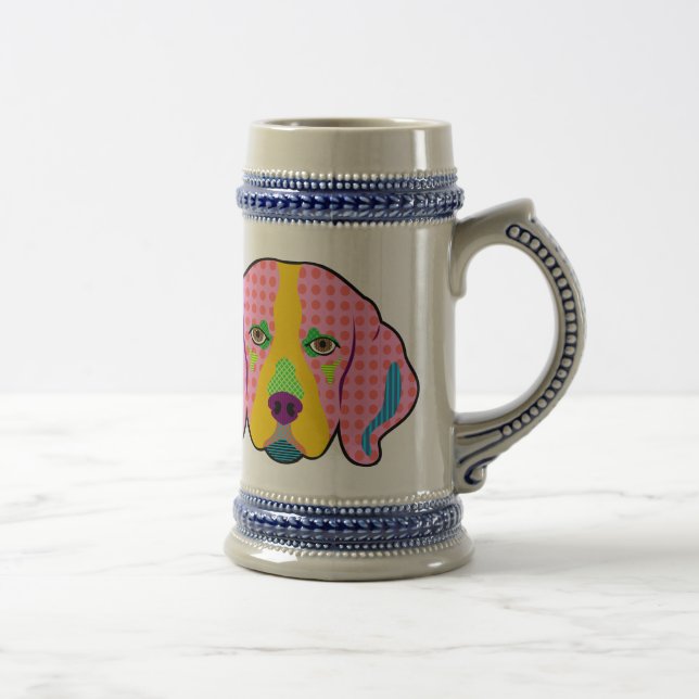 Beagle Pattern Pop Art Beer Stein (Right)