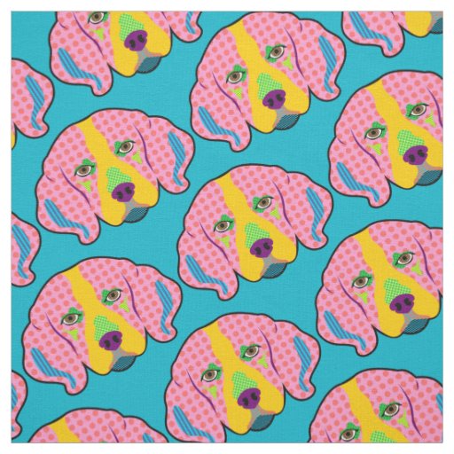 Beagle Pattern  Pop  Art  Fabric Zazzle com