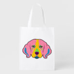 Beagle Pattern Pop Art Reusable Grocery Bag at Zazzle
