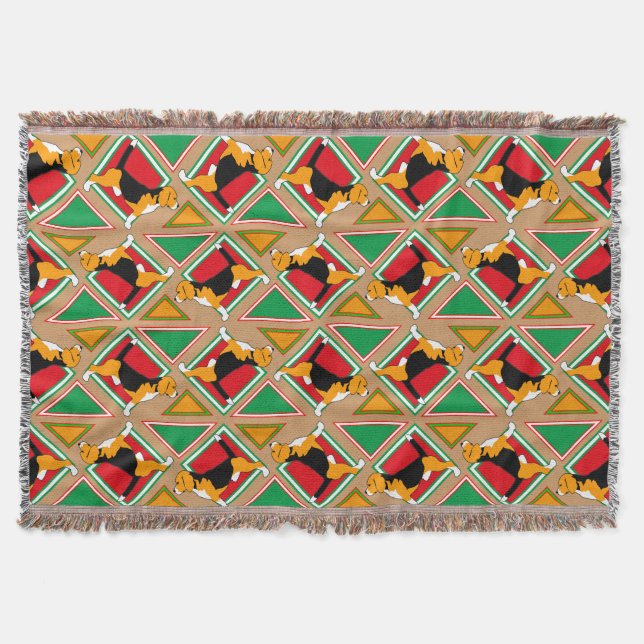 Beagle pattern throw blanket (Front)