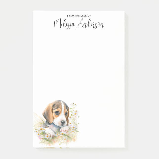 Beagle Personalized Dog Lover Cute Puppy Post-it Notes (Front)