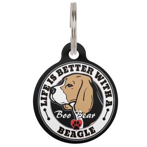 Beagle _ Personalized Life Is Better With A Beagle Pet ID Tag