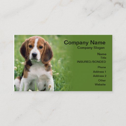 Customizable Beagle Pet Sitting Business Card