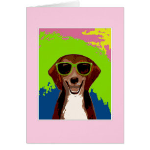 Beagle - pink frame cards