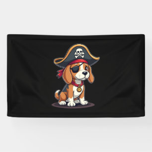 Beagle Pirate Costume Jolly Roger Flag Skull Cross Banner
