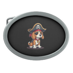 Beagle Pirate Costume Jolly Roger Flag Skull Cross Belt Buckle