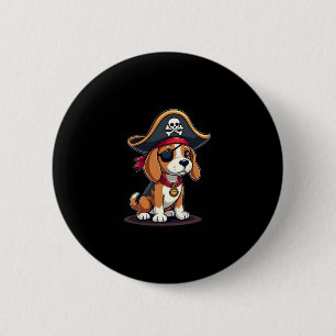 Beagle Pirate Costume Jolly Roger Flag Skull Cross Button