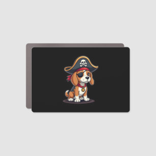 Beagle Pirate Costume Jolly Roger Flag Skull Cross Car Magnet