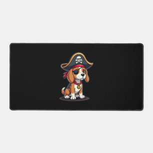 Beagle Pirate Costume Jolly Roger Flag Skull Cross Desk Mat