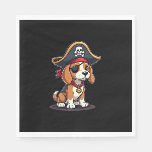 Beagle Pirate Costume Jolly Roger Flag Skull Cross Napkins