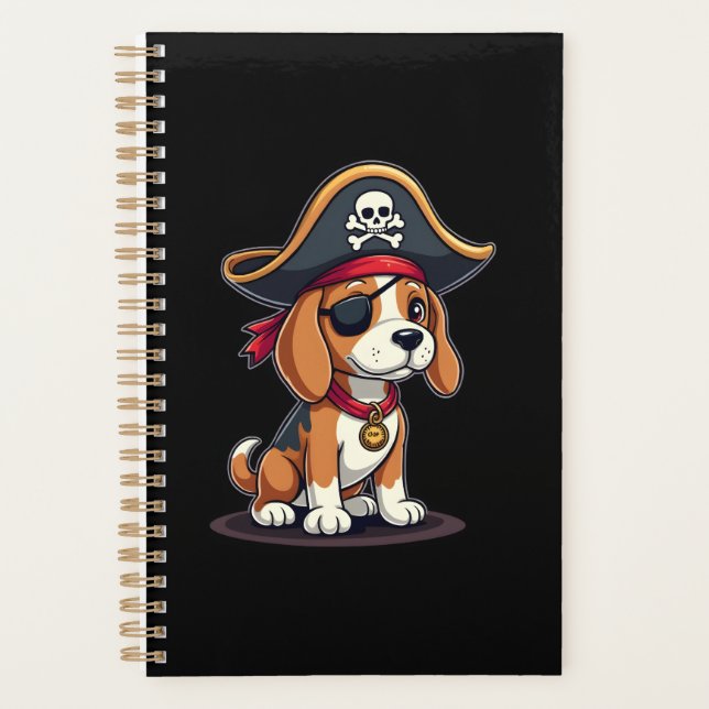 Beagle Pirate Costume Jolly Roger Flag Skull Cross Planner (Front)