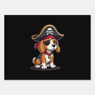 Beagle Pirate Costume Jolly Roger Flag Skull Cross Sign