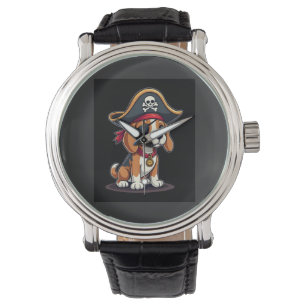 Beagle Pirate Costume Jolly Roger Flag Skull Cross Watch
