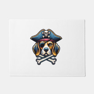 Beagle Pirate Costume Skull Crossbones Dog Lovers Doormat