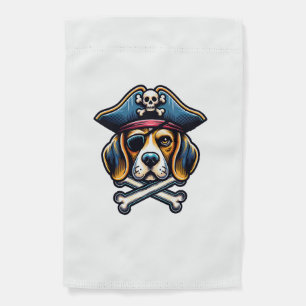 Beagle Pirate Costume Skull Crossbones Dog Lovers  Garden Flag