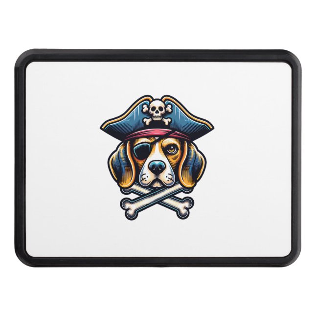 Beagle Pirate Costume Skull Crossbones Dog Lovers  Hitch Cover (Front)